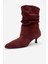 Baleı Bordo Süet Hakiki Deri Kadın Kısa Topuklu Bot 4
