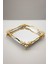 Lüks Kare Çelik Sunum Tepsisi | Gold Renkli Dallı Mineli Çiçekli Ayaklı Paslanmaz Söz Tepsisi 21X21 cm 2