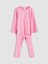Izr Yeni Sezon Bisiklet Yaka Fiyonk Baskılı Kız Çocuk Pijama Takımı 1