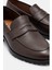 Ayakkabı Kahverengi Hakiki Floater Deri El Yapımı Kalın Tabanlı Erkek Penny Loafer Makosen 4