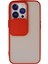 MYT09 iPhone 13 Pro Kılıf Palm Buzlu Kamera Sürgülü Silikon - Kırmızı 1