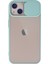 MYT09 iPhone 13 Kılıf Palm Buzlu Kamera Sürgülü Silikon - Turkuaz 1