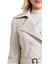 Nicole Hakiki Deri Kadın Ekru Trençkot 3