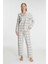 Anıl Kare Desenli Pamuklu Gömlek Pijama Takımı AX21800 1