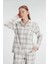 Anıl Kare Desenli Pamuklu Gömlek Pijama Takımı AX21800 2