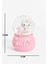 Orta Boy Hello Kitty Müzikli Işıklı Renkli Gece Lambası 3D Cam Kar Küresi Kar Efektli Hediyelik 3