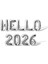 Yılbaşı Hello 2026 Gümüş Renk Rakam Folyo Balon Küçük Boy 36 cm 1 Se 1