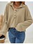 Kadın Uzun Kollu Yakalı Düğmeli Salaş Waffle Bluz 1
