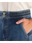 Nakış Detaylı Yüksek Bel Denim Pantolon 5