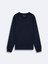 Uzun Kollu Sıfır Yaka Basic Lacivert Sweatshırt 1