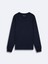 Uzun Kollu Sıfır Yaka Basic Lacivert Sweatshırt 3