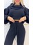 Kadın Uzun Kollu Balıkçı Yaka Kısa Triko Bluz ve Pantolon Ikili Takım 3