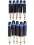 Altın Kaplama 10 Pcs Fiş Mono Professional 2 Kutup 6 35MM 6 5mm Stereo Jack Fiş 6 35MM Jack Mavi (Yurt Dışından) 1