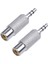 2x 3 5mm Stereo Erkek Ila Rca Mono Kadın Ses Adaptörü Gümüş (Yurt Dışından) 1