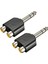 2x 6 35MM 1/4 Inç Erkek Stereo Ila 2 Çift Rca Dişi Y Splitter Ses Adaptör Dönüştürücü (Yurt Dışından) 1