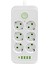 Ab Güç Şeridi Çiftleştirme 6AC Çıkışları 4 USB 1 Type-C Ağ Filtresi Hızlı Şarj Eu Fiş Beyaz (Yurt Dışından) 1