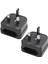 2x Euro 2 Pin - 3 Pin Dönüştürücü Fiş Adaptörü Siyah (Yurt Dışından) 1