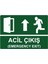 Acil Çıkış Isg Uyarı Levhası Pvc A5 15X21 cm 1