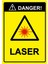 Danger! Laser Isg Uyarı Levhası Pvc A5 15X21 cm 1