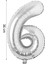 Yılbaşı 2026 Gümüş Renk Rakam Folyo Balon Küçük Boy 36 cm 4