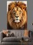 Kükreyen Aslan Hayvan Portresi Dekoratif Kanvas - Mdf Ahşap Tablo 4