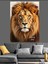 Kükreyen Aslan Hayvan Portresi Dekoratif Kanvas - Mdf Ahşap Tablo 5
