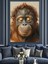 Orman Orangutanı Yağlıboya Görünüm Dekoratif Kanvas - Mdf Ahşap Tablo 1