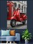 Kırmızı Scooter Ingiliz Telefon Dekoratif Kanvas - Mdf Ahşap Tablo 4