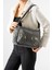 Yıkama deri Çapraz Askılı Omuz Çantası Poliüretan Deri Gri MODEL:(571-14-16D) 1
