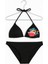 Siyah Üçgen Bikini Takımı – Renkli Desen Detaylı 1228-47 3
