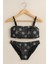 Kadın Siyah Desenli Bikini Takımı – Askılı Üst – Yüksek Kaliteli Mayo Kumaş 1440 5