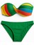 Renkli Şerit Detaylı Straplez Bikini Takımı – Yeşil Alt 1190-67 2