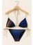 Kadın Üçgen Desenli Bikini Takımı – Lacivert Mavi Geçişli, Ipli Ayarlanabilir 1001-63 4
