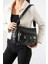 Yıkama deri Çapraz Askılı Omuz Çantası Poliüretan Deri Siyah MODEL:(571-14-16D) 1
