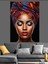 Renkli Başlıklı Afrika Kadın Dekoratif Kanvas - Mdf Ahşap Tablo 5
