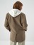 Kadın Camel Doğal Yün Dokulu Oversize Ceket 4