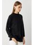 Yuvarlak Yaka Oversize Siyah Triko Kazak 2