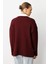 Yuvarlak Yaka Oversize Bordo Triko Kazak 5