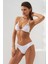 Tül Detaylı Üçgen Bikini Beyaz 231210 6