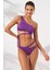 Iconic Tek Omuz Bağlamalı Bikini Mor 231227 5