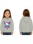 Unisex Hello Kity Baskılı Çocuk Swaetshirt Baskılı Kapüşonlu 3 Iplik Şardonlu 1