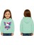 Unisex Hello Kity Baskılı Çocuk Swaetshirt Baskılı Kapüşonlu 3 Iplik Şardonlu 1