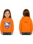 Unisex Hello Kity Baskılı Çocuk Swaetshirt Baskılı Kapüşonlu 3 Iplik Şardonlu 1