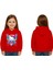 Unisex Hello Kity Baskılı Çocuk Swaetshirt Baskılı Kapüşonlu 3 Iplik Şardonlu 1