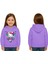 Unisex Hello Kity Baskılı Çocuk Swaetshirt Baskılı Kapüşonlu 3 Iplik Şardonlu 1