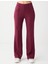 Bordo Yüksek Bel Bol Paça Modal Jogger Pantolon 9