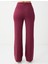 Bordo Yüksek Bel Bol Paça Modal Jogger Pantolon 10