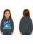 Unisex Stitch Baskılı Çocuk Swaetshirt Baskılı Kapüşonlu 3 Iplik Şardonlu 1