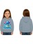 Unisex Stitch Baskılı Çocuk Swaetshirt Baskılı Kapüşonlu 3 Iplik Şardonlu 1