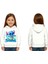 Unisex Stitch Baskılı Çocuk Swaetshirt Baskılı Kapüşonlu 3 Iplik Şardonlu 1